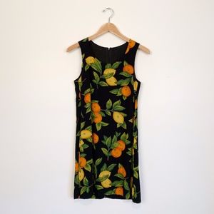 Vintage Mica Citrus Black Shift Dress